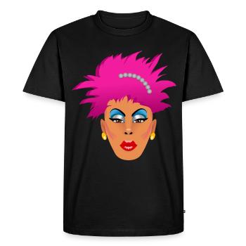 Drag Queen rose - T-shirt Premium bio Homme - noir - Devant - Nico (187cm)