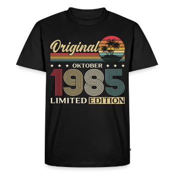 40. Geburtstag Original Oktober Jahrgang 1985 - Männer Premium Bio T-Shirt - Schwarz - Vorne - Nico (187cm)