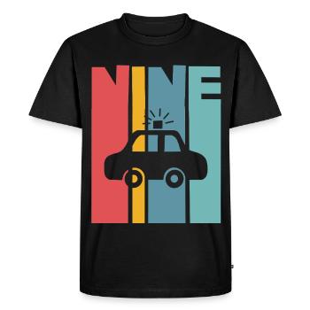 9th Birthday Police - Men's Premium Organic T-Shirt - black - Front - Nico (187cm)