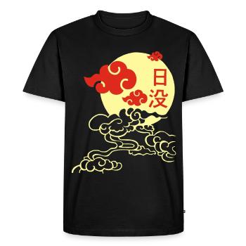 Japanese Sunset - Men's Premium Organic T-Shirt - black - Front - Nico (187cm)