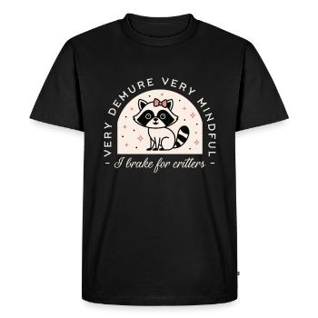 I brake for critters funny driver raccoon lover - Men's Premium Organic T-Shirt - black - Front - Nico (187cm)