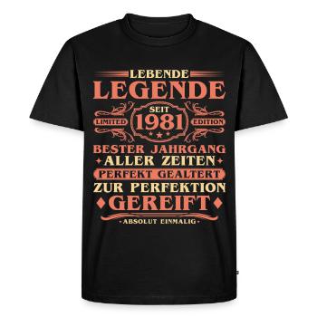 1981 Vintage Né Vintage 45ème anniversaire - T-shirt Premium bio Homme - noir - Devant - Nico (187cm)