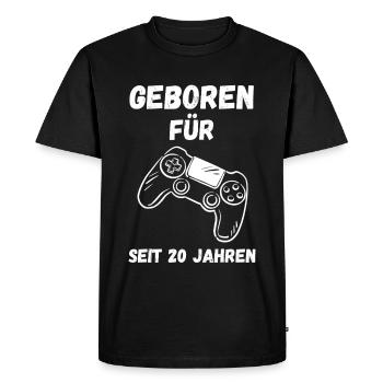 Né pour le jeu vidéo - T-shirt Premium bio Homme - noir - Devant - Nico (187cm)