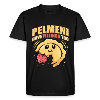 Pelmeni a aussi des garnitures Pelmenis - T-shirt Premium bio Homme - noir - Devant - Nico (187cm)