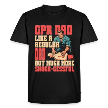 CPR Instructor Father Resuscitation Emergency Physician - Men's Premium Organic T-Shirt - black - Front - Nico (187cm)