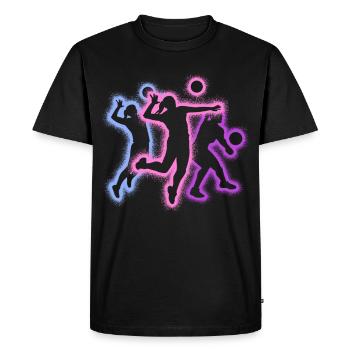Silhouettes de joueur de volley-ball Volleyballeriin - T-shirt Premium bio Homme - noir - Devant - Nico (187cm)