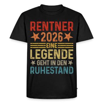 Rentner 2026 Eine Legende geht in den Ruhestand - Männer Premium Bio T-Shirt - Schwarz - Vorne - Nico (187cm)