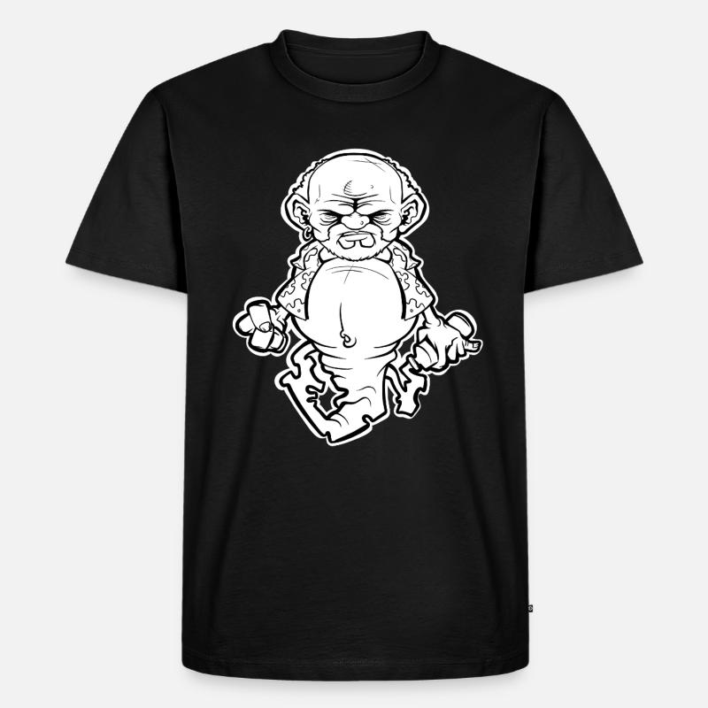 Dschinn in der Flasche - BW Version - Männer Premium Bio T-Shirt - Schwarz