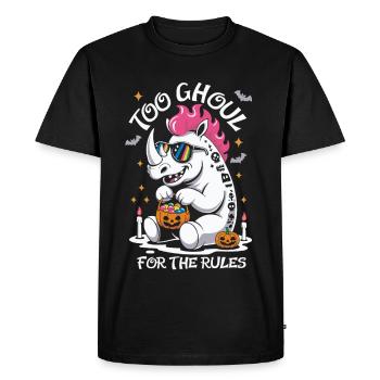 Ghoul Rhino Halloween Graphic - Men's Premium Organic T-Shirt - black - Front - Nico (187cm)