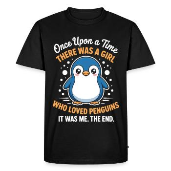 Penguin Cute Saying - Men's Premium Organic T-Shirt - black - Front - Nico (187cm)