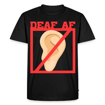 Deaf Deaf Hearing Impairment - Men's Premium Organic T-Shirt - black - Front - Nico (187cm)