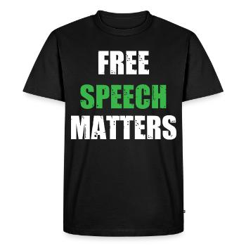 Freedom of speech matters - Men's Premium Organic T-Shirt - black - Front - Nico (187cm)