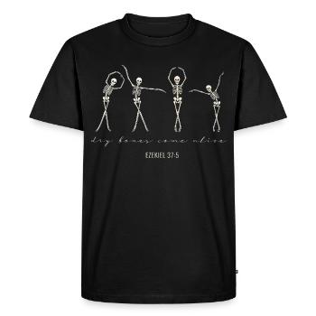 Les os desséchés reprennent vie – Ézéchiel 37:5 - T-shirt Premium bio Homme - noir - Devant - Nico (187cm)