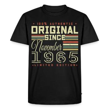 cadeau d'anniversaire novembre 1965 - T-shirt Premium bio Homme - noir - Devant - Nico (187cm)