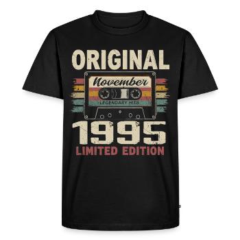 Novembre 1995 Cadeau Novembre 1995 - T-shirt Premium bio Homme - noir - Devant - Nico (187cm)