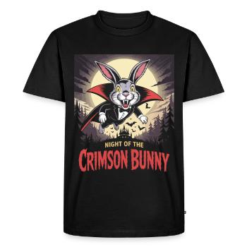 Night of the Crimson Bunny - Bunny Design - Men's Premium Organic T-Shirt - black - Front - Nico (187cm)