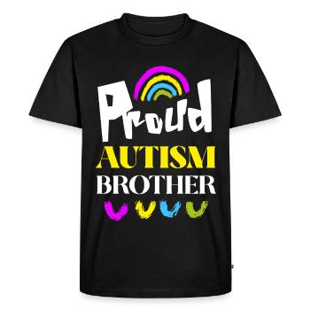 Fier frère autiste - T-shirt Premium bio Homme - noir - Devant - Nico (187cm)