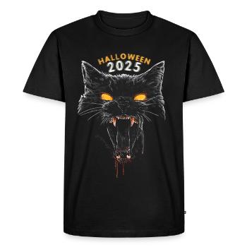 Halloween 2025 Chat Noir - T-shirt Premium bio Homme - noir - Devant - Nico (187cm)