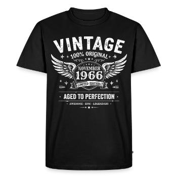 59 Years Anniversary | Birthday November 1966 - Men's Premium Organic T-Shirt - black - Front - Nico (187cm)