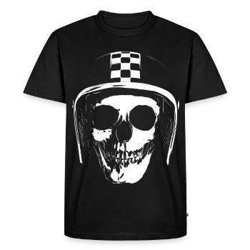 biker_skull - Men's Premium Organic T-Shirt - black - Front - Nico (187cm)