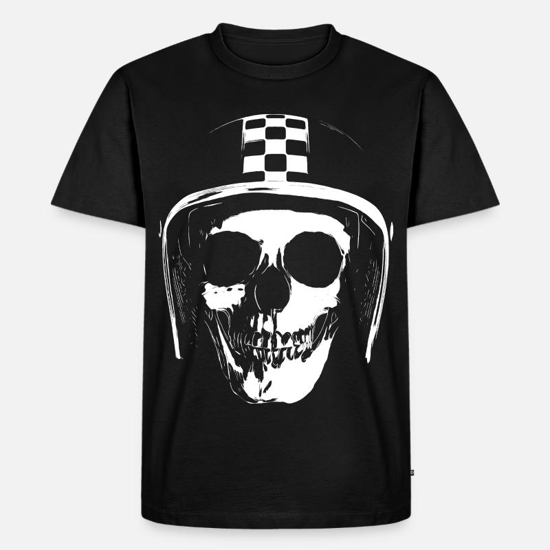 biker_skull - Männer Premium Bio T-Shirt - Schwarz