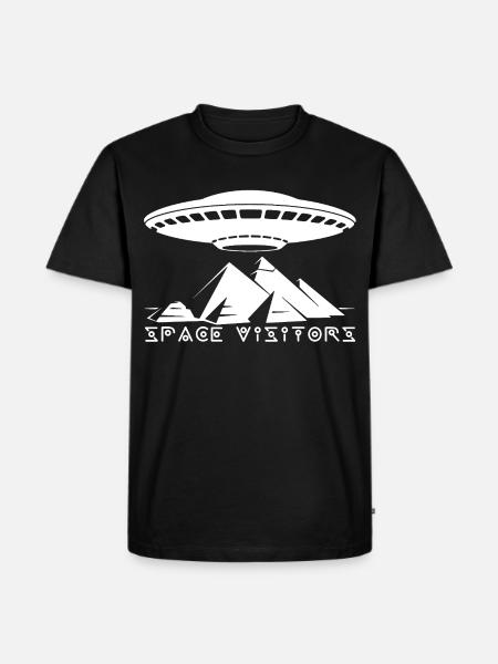 Les visiteurs et les pyramides blanches - T-shirt Premium bio Homme - noir