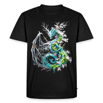 Dragon de la vie et de la mort - T-shirt Premium bio Homme - noir - Devant - Nico (187cm)