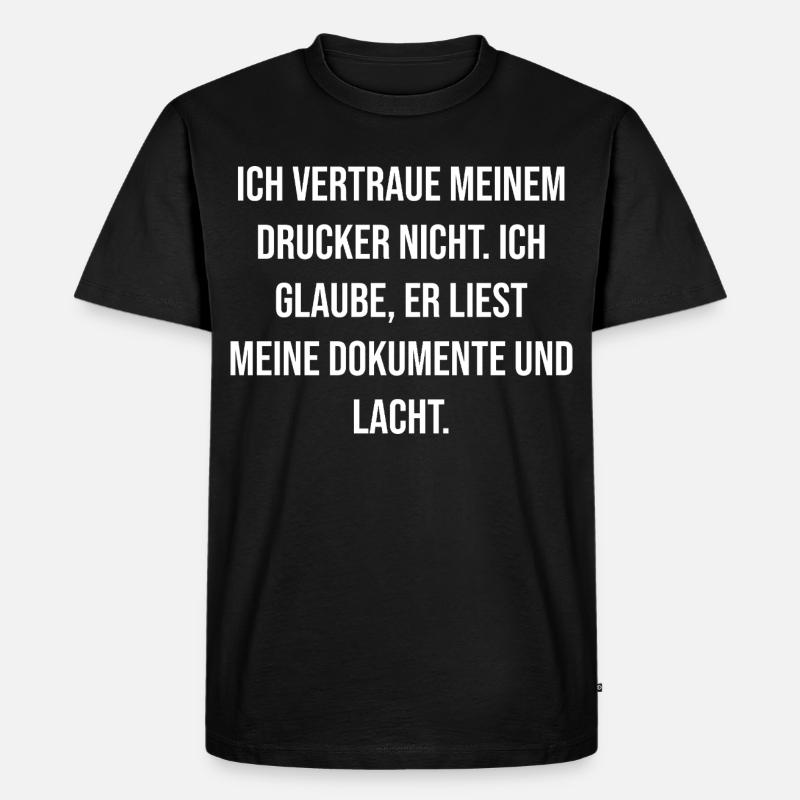 Druckerwitz – Dokumentenwitz - Männer Premium Bio T-Shirt - Schwarz