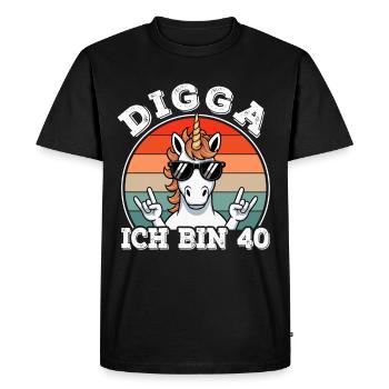 40ème Anniversaire 40s 40ème Digga J’ai 40 ans - T-shirt Premium bio Homme - noir - Devant - Nico (187cm)