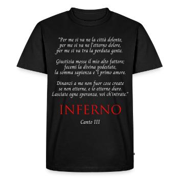 Inferno Canto III Divine Commedy Per me si va - Men's Premium Organic T-Shirt - black - Front - Nico (187cm)