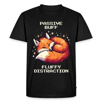 Passive Stärkung: flauschige Ablenkung | Fuchs - Men's Premium Organic T-Shirt - black - Front - Nico (187cm)