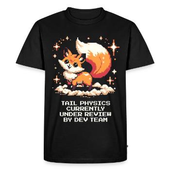 Tail physics are being tested | Fox, Dev Team - Men's Premium Organic T-Shirt - black - Front - Nico (187cm)