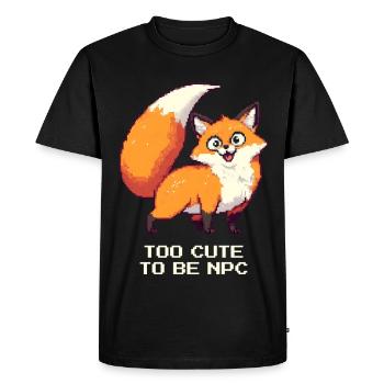 Derpy Fox with Main Character Energy - Men's Premium Organic T-Shirt - black - Front - Nico (187cm)