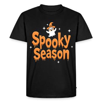 Spooky Season Halloween Funny Ghost - Men's Premium Organic T-Shirt - black - Front - Nico (187cm)