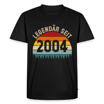 Legendary since 2004 – vintage 2004 - Men's Premium Organic T-Shirt - black - Front - Nico (187cm)