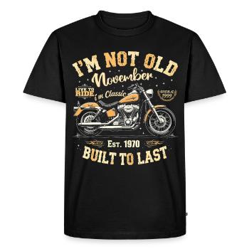 Voiture de collection construite en 1970 Born Vintage Birthday - T-shirt Premium bio Homme - noir - Devant - Nico (187cm)