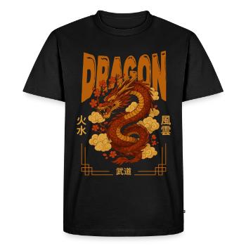 Dragon Asiatique - Japon - T-shirt Premium bio Homme - noir - Devant - Nico (187cm)