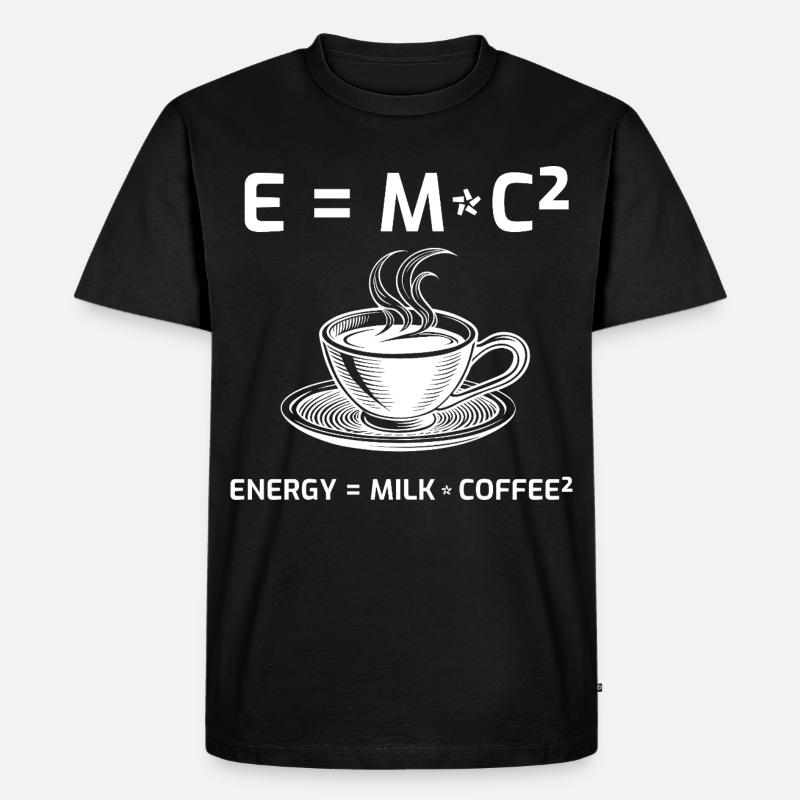 Kaffeetrinker Kaffeeformel E=MC2 - Männer Premium Bio T-Shirt - Schwarz