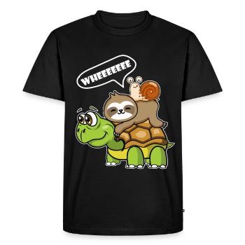 Luiaard schildpad slakken motief dierenliefhebber - Men's Premium Organic T-Shirt - black - Front - Nico (187cm)
