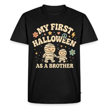 Mon premier Halloween en tant que frère momie Design - T-shirt Premium bio Homme - noir - Devant - Nico (187cm)