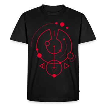 Symbole géométrique rouge - T-shirt Premium bio Homme - noir - Devant - Nico (187cm)