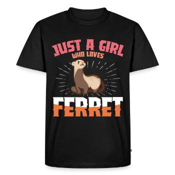Juste une fille et son furet - T-shirt Premium bio Homme - noir - Devant - Nico (187cm)