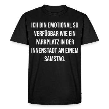 Planifié émotionnellement comme le parking le samedi - T-shirt Premium bio Homme - noir - Devant - Nico (187cm)
