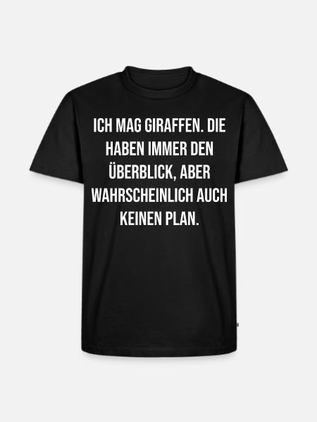 Giraffen Überblick Spruch Shirt - Männer Premium Bio T-Shirt - Schwarz