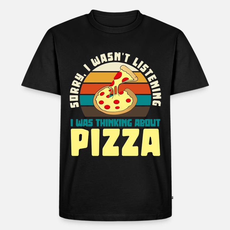 Pizza Träumer Retro Motiv - Männer Premium Bio T-Shirt - Schwarz