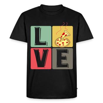 PizzaLove Block Art - T-shirt Premium bio Homme - noir - Devant - Nico (187cm)