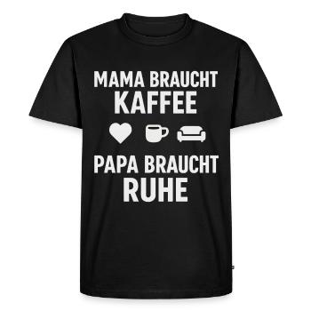 Mom needs coffee, dad needs rest - Men's Premium Organic T-Shirt - black - Front - Nico (187cm)
