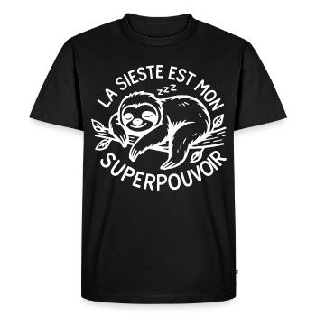 Napping is my superpower lazy humor - Men's Premium Organic T-Shirt - black - Front - Nico (187cm)