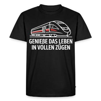 Train Profitez pleinement de la vie Chemin de fer - T-shirt Premium bio Homme - noir - Devant - Nico (187cm)