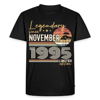 Millésime Novembre 1995 Rétro Novembre 1995  - T-shirt Premium bio Homme - noir - Devant - Nico (187cm)